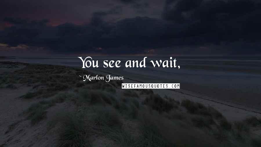 Marlon James Quotes: You see and wait,