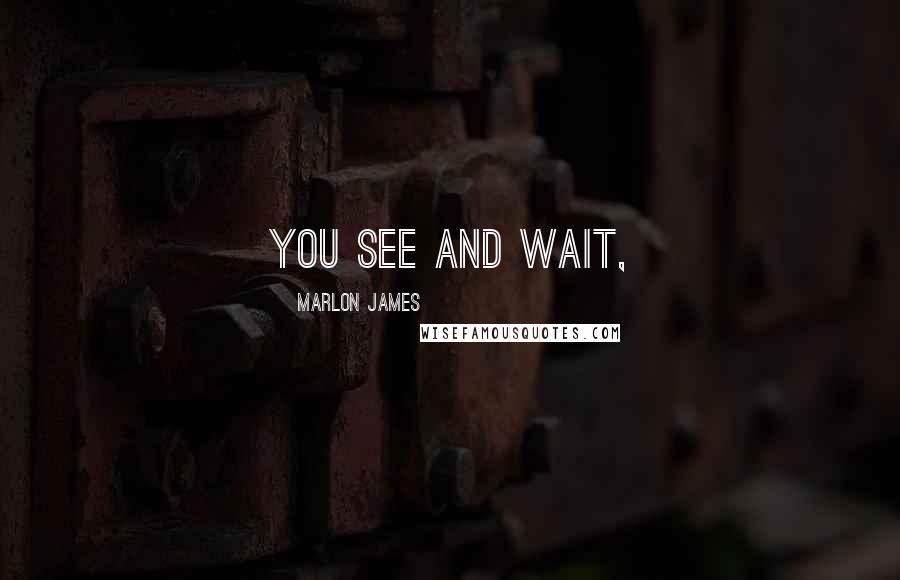 Marlon James Quotes: You see and wait,
