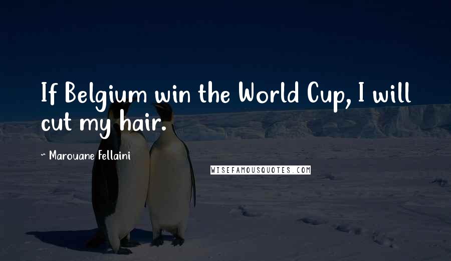 Marouane Fellaini Quotes: If Belgium win the World Cup, I will cut my hair.