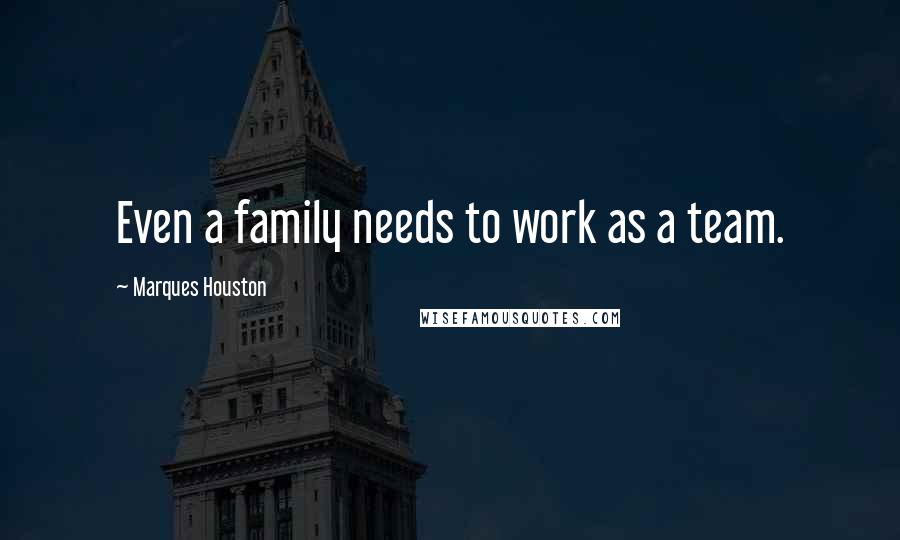 Marques Houston Quotes: Even a family needs to work as a team.