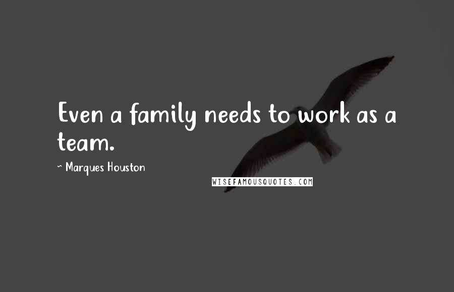 Marques Houston Quotes: Even a family needs to work as a team.