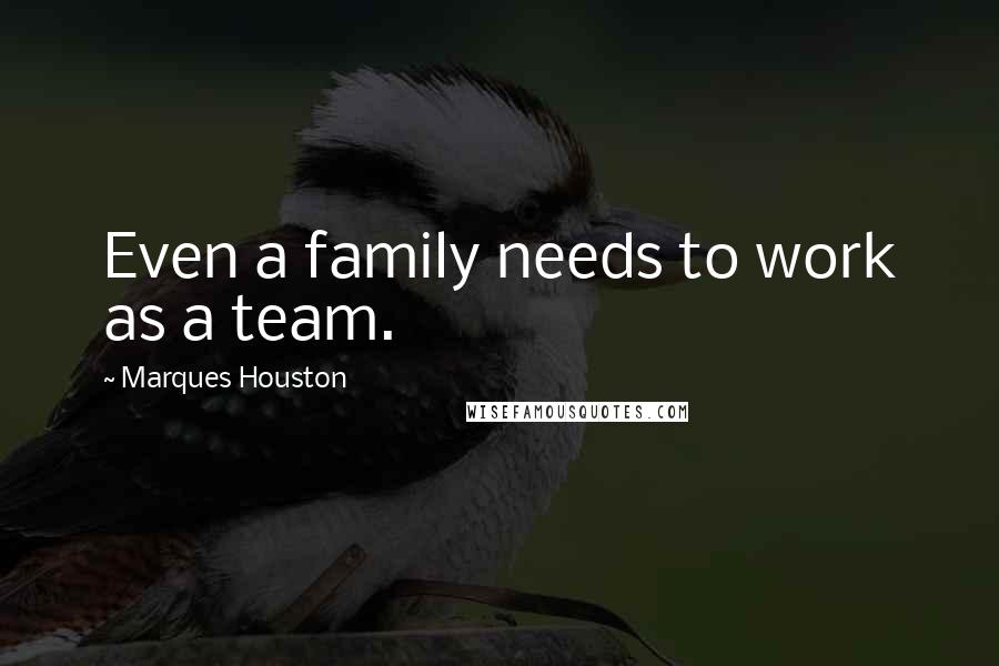 Marques Houston Quotes: Even a family needs to work as a team.