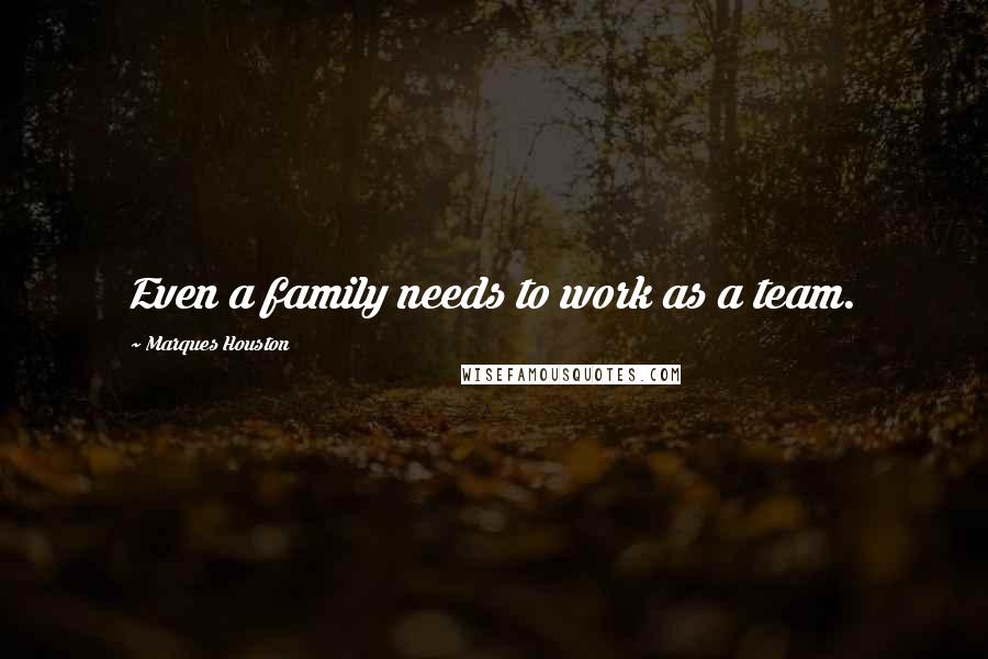 Marques Houston Quotes: Even a family needs to work as a team.