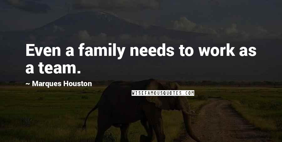 Marques Houston Quotes: Even a family needs to work as a team.