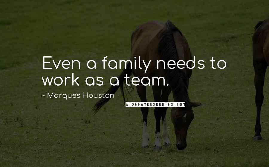 Marques Houston Quotes: Even a family needs to work as a team.