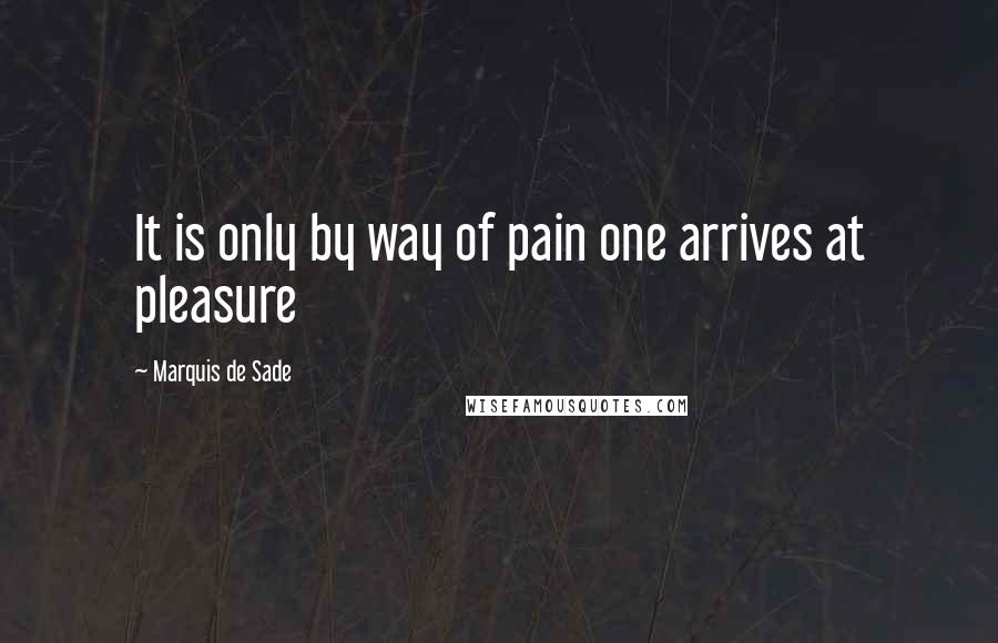 Marquis De Sade Quotes: It is only by way of pain one arrives at pleasure