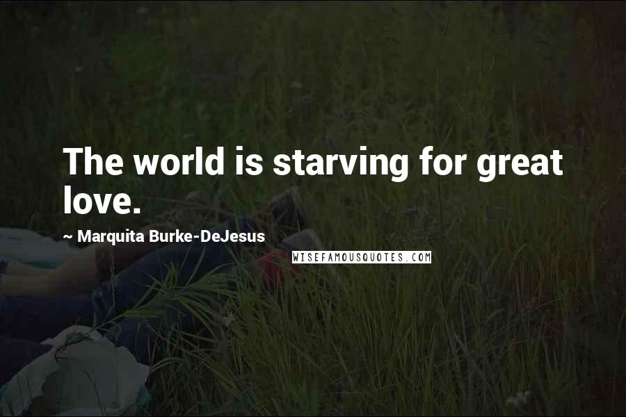 Marquita Burke-DeJesus Quotes: The world is starving for great love.