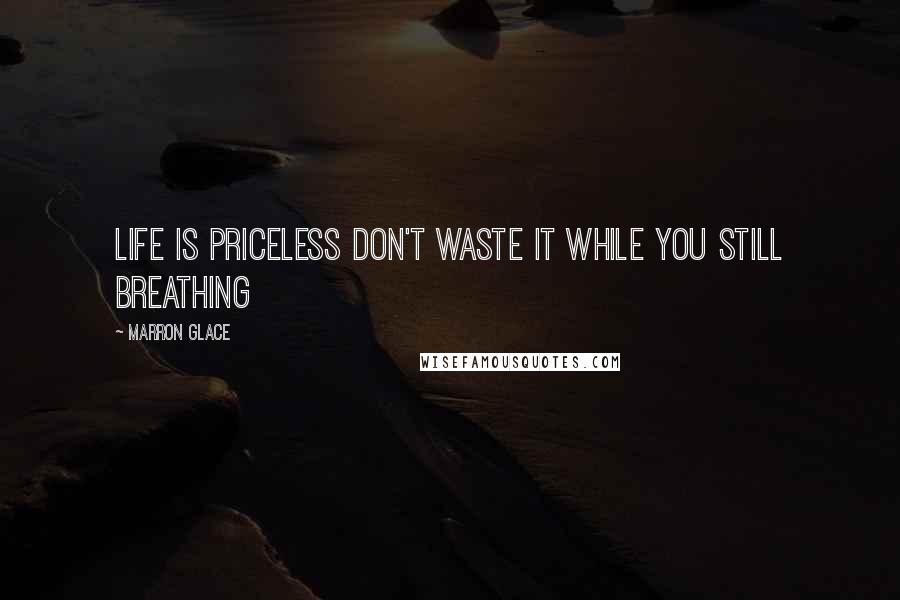 Marron Glace Quotes: Life is priceless don't waste it while you still breathing