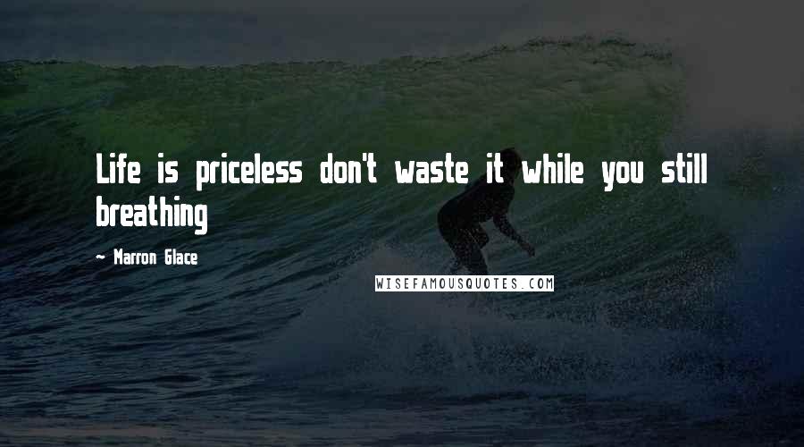 Marron Glace Quotes: Life is priceless don't waste it while you still breathing