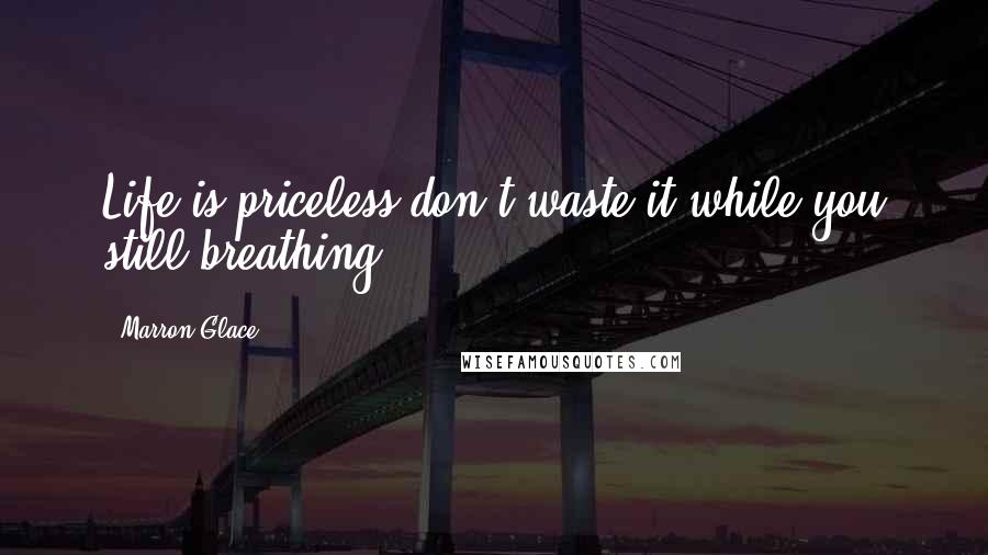 Marron Glace Quotes: Life is priceless don't waste it while you still breathing