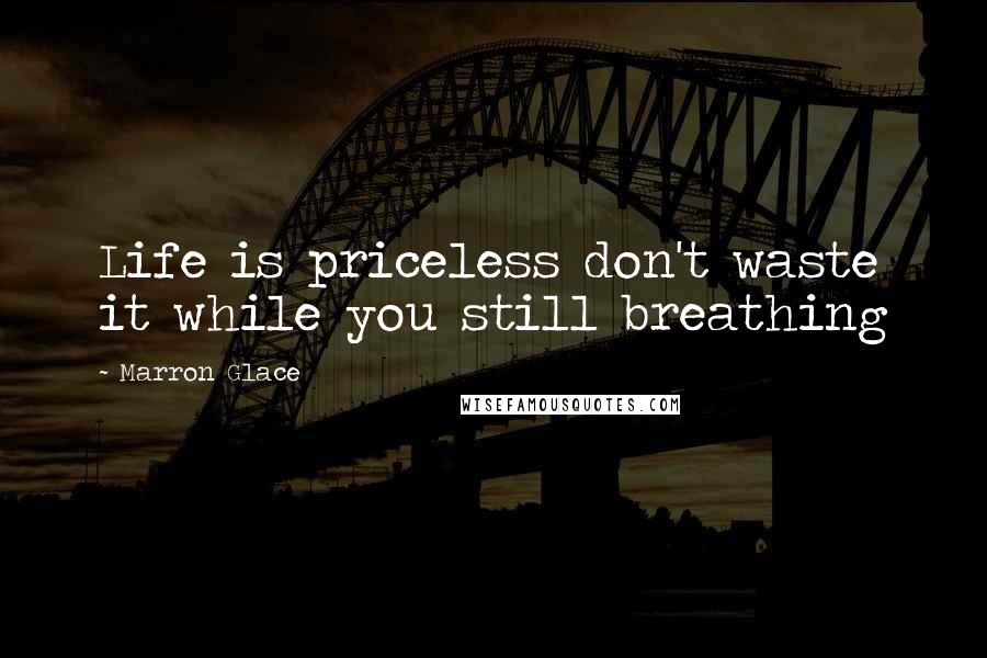 Marron Glace Quotes: Life is priceless don't waste it while you still breathing