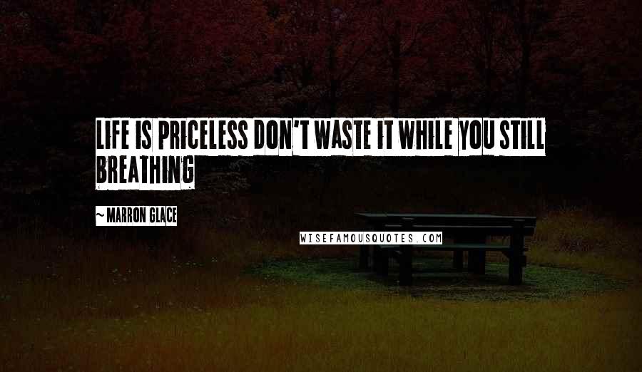 Marron Glace Quotes: Life is priceless don't waste it while you still breathing