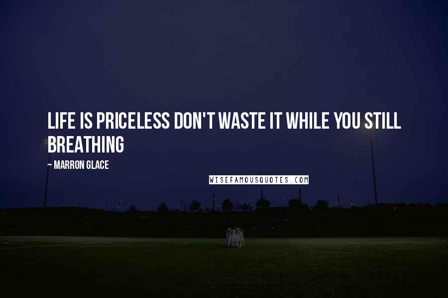 Marron Glace Quotes: Life is priceless don't waste it while you still breathing