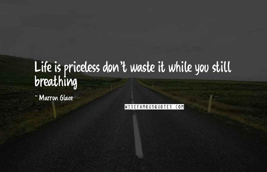 Marron Glace Quotes: Life is priceless don't waste it while you still breathing