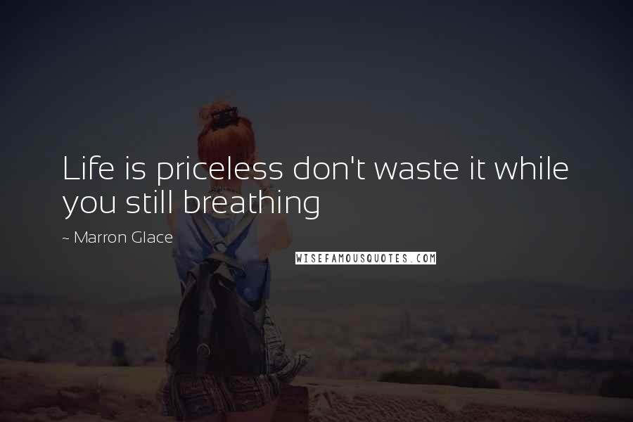 Marron Glace Quotes: Life is priceless don't waste it while you still breathing