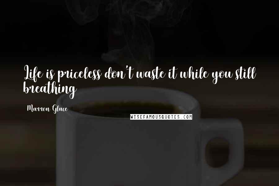 Marron Glace Quotes: Life is priceless don't waste it while you still breathing