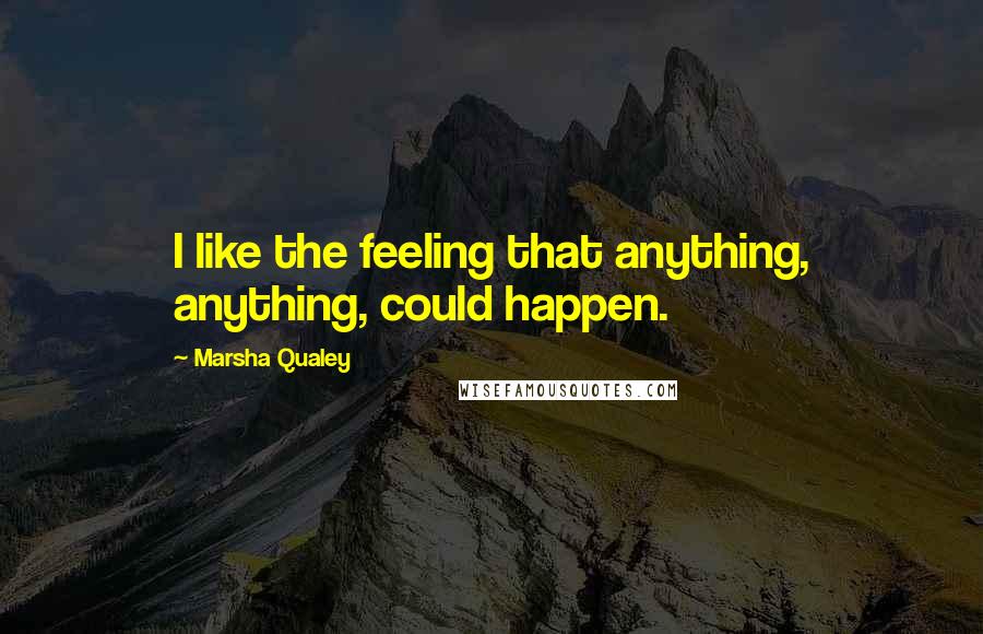 Marsha Qualey Quotes: I like the feeling that anything, anything, could happen.