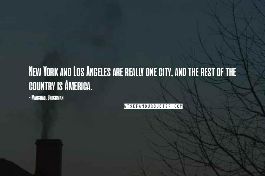 Marshall Brickman Quotes: New York and Los Angeles are really one city, and the rest of the country is America.
