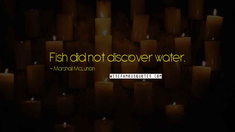 Marshall McLuhan Quotes: Fish did not discover water.