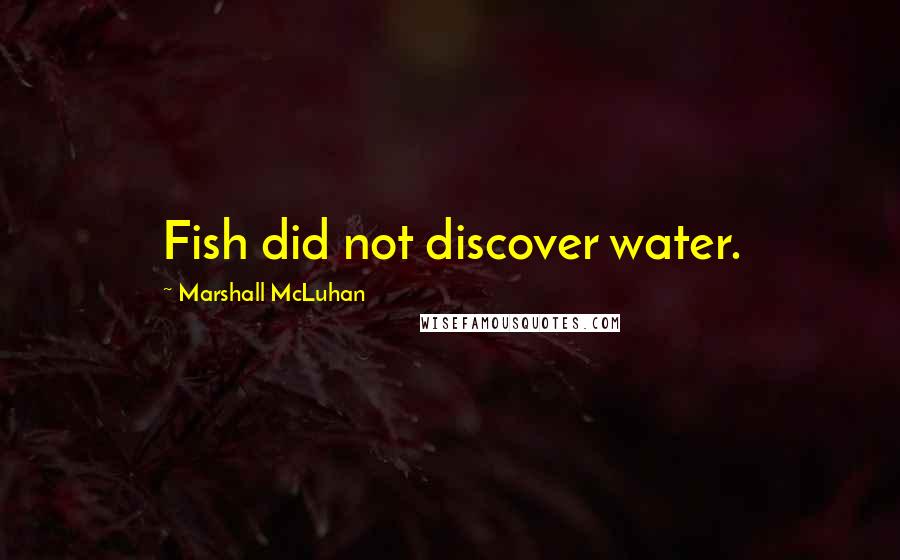 Marshall McLuhan Quotes: Fish did not discover water.
