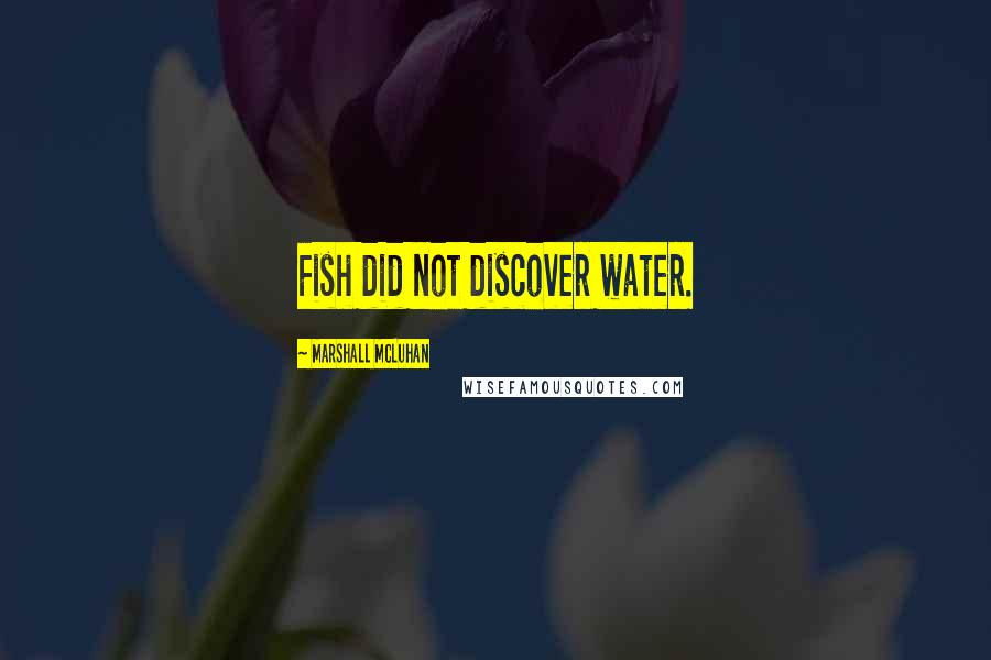 Marshall McLuhan Quotes: Fish did not discover water.