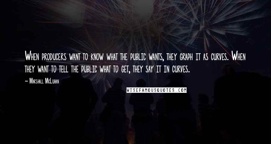 Marshall McLuhan Quotes: When producers want to know what the public wants, they graph it as curves. When they want to tell the public what to get, they say it in curves.