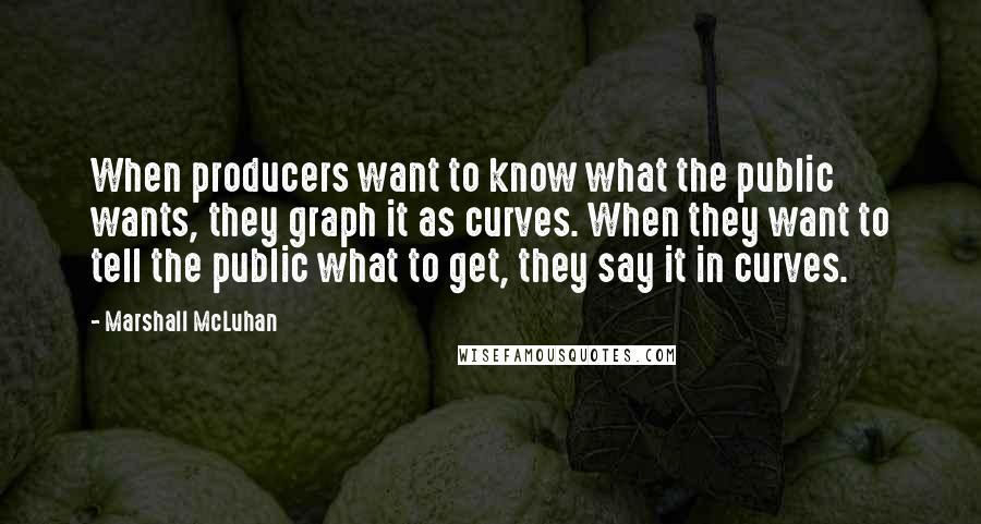 Marshall McLuhan Quotes: When producers want to know what the public wants, they graph it as curves. When they want to tell the public what to get, they say it in curves.