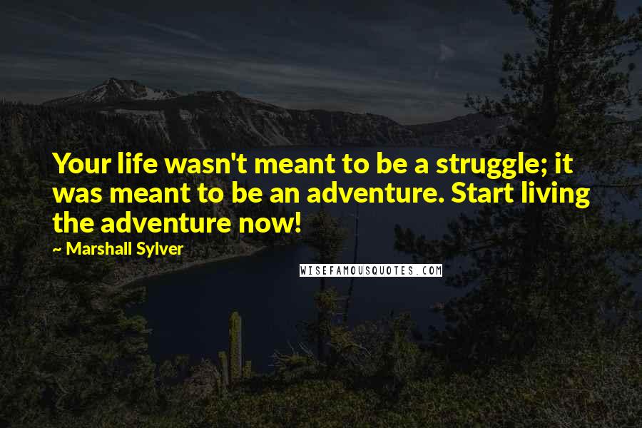 Marshall Sylver Quotes: Your life wasn't meant to be a struggle; it was meant to be an adventure. Start living the adventure now!