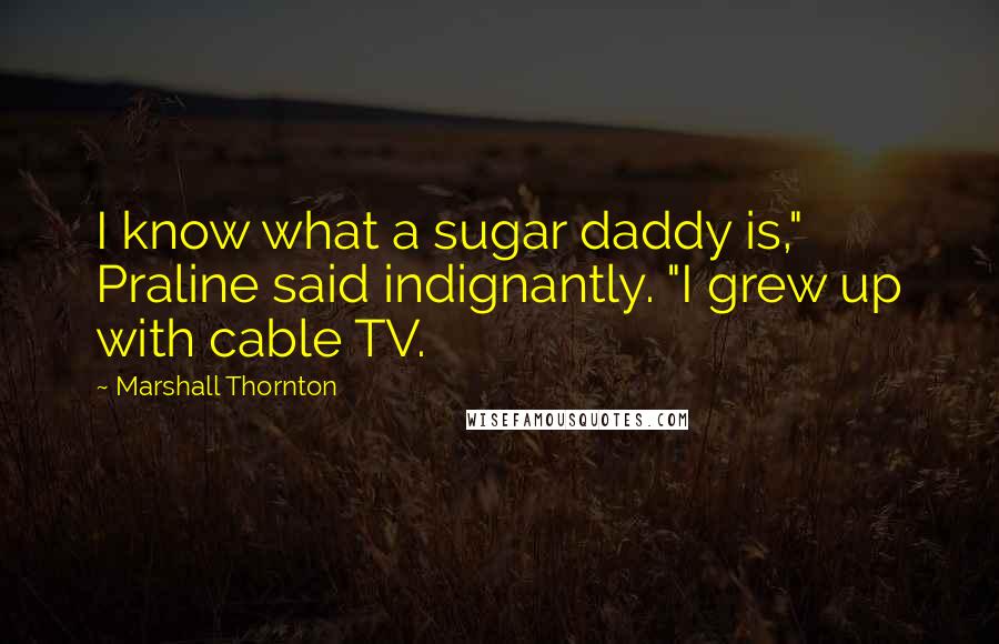 Marshall Thornton Quotes: I know what a sugar daddy is," Praline said indignantly. "I grew up with cable TV.