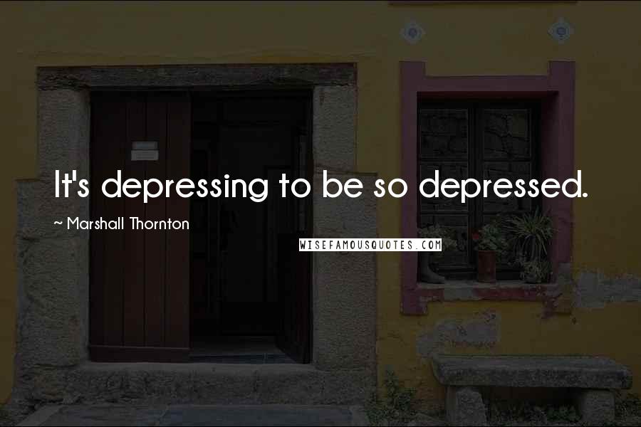 Marshall Thornton Quotes: It's depressing to be so depressed.