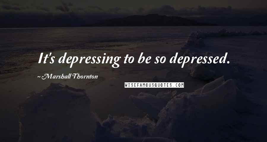 Marshall Thornton Quotes: It's depressing to be so depressed.