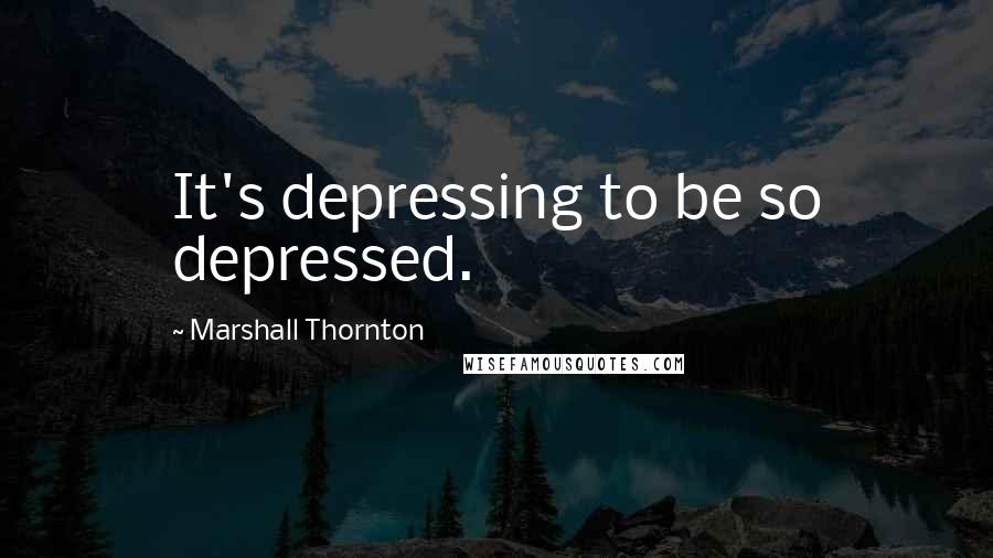 Marshall Thornton Quotes: It's depressing to be so depressed.