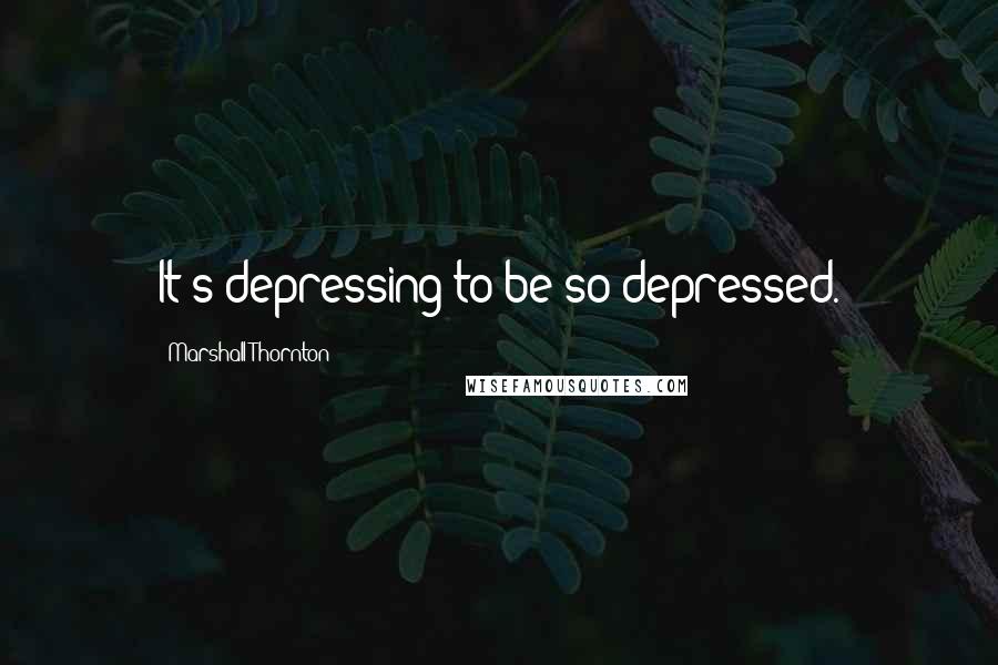 Marshall Thornton Quotes: It's depressing to be so depressed.