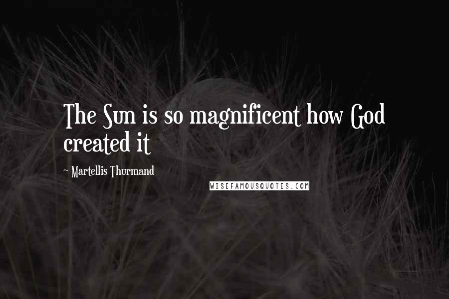 Martellis Thurmand Quotes: The Sun is so magnificent how God created it