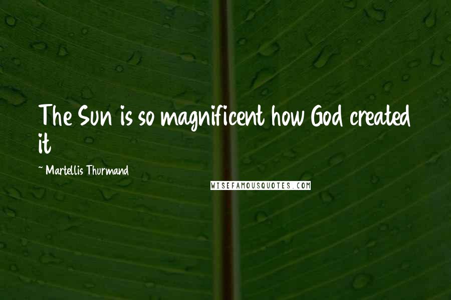 Martellis Thurmand Quotes: The Sun is so magnificent how God created it