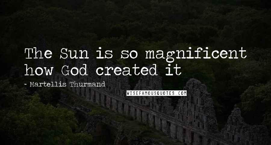 Martellis Thurmand Quotes: The Sun is so magnificent how God created it