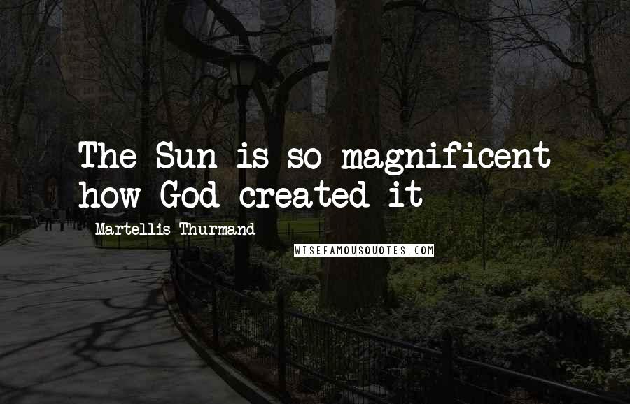 Martellis Thurmand Quotes: The Sun is so magnificent how God created it