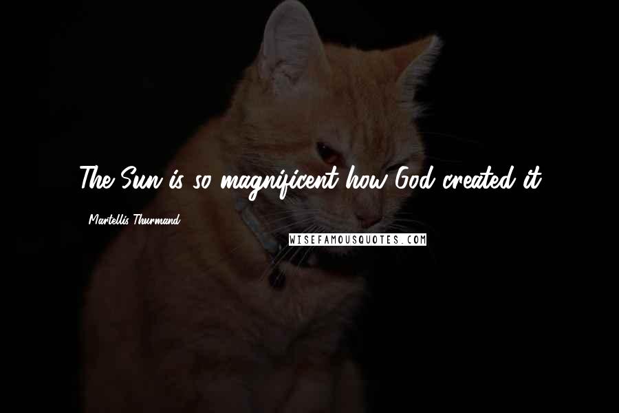 Martellis Thurmand Quotes: The Sun is so magnificent how God created it