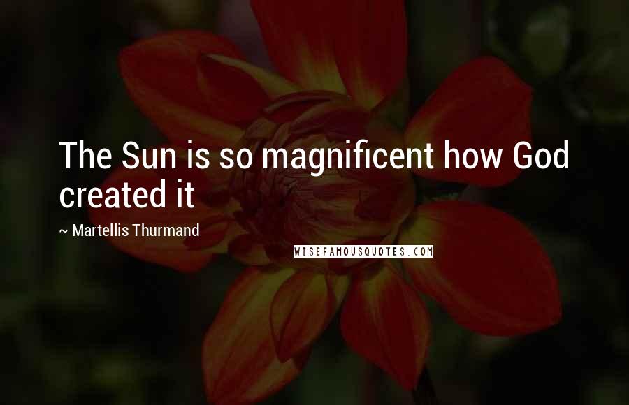 Martellis Thurmand Quotes: The Sun is so magnificent how God created it