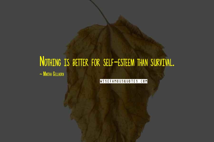 Martha Gellhorn Quotes: Nothing is better for self-esteem than survival.