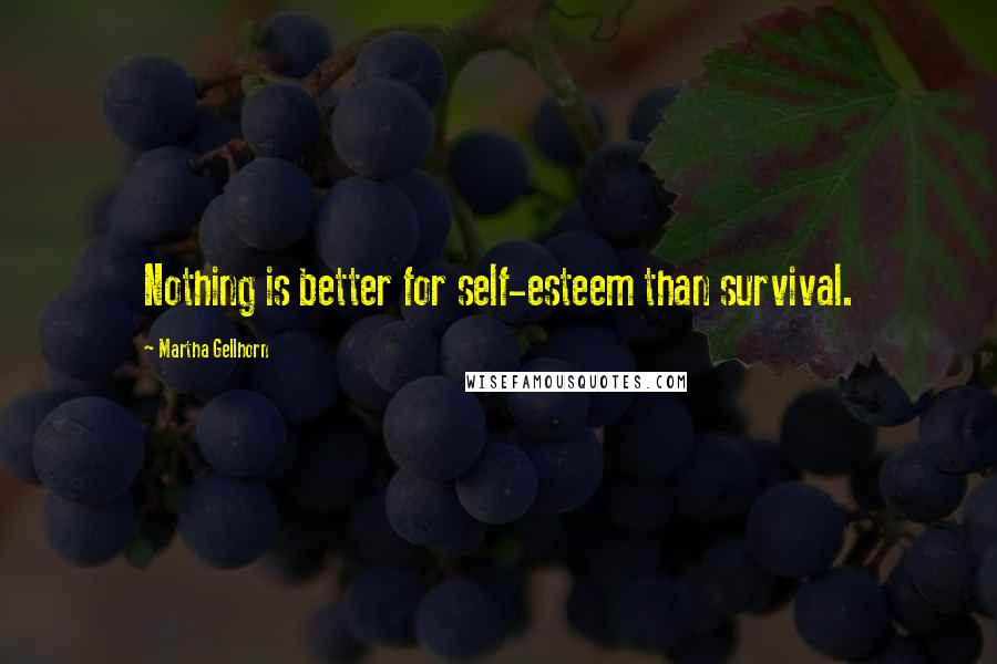 Martha Gellhorn Quotes: Nothing is better for self-esteem than survival.