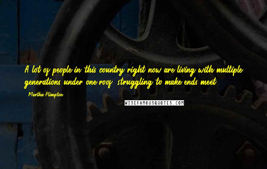 Martha Plimpton Quotes: A lot of people in this country right now are living with multiple generations under one roof, struggling to make ends meet.