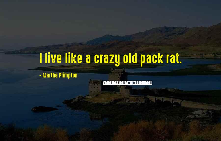 Martha Plimpton Quotes: I live like a crazy old pack rat.