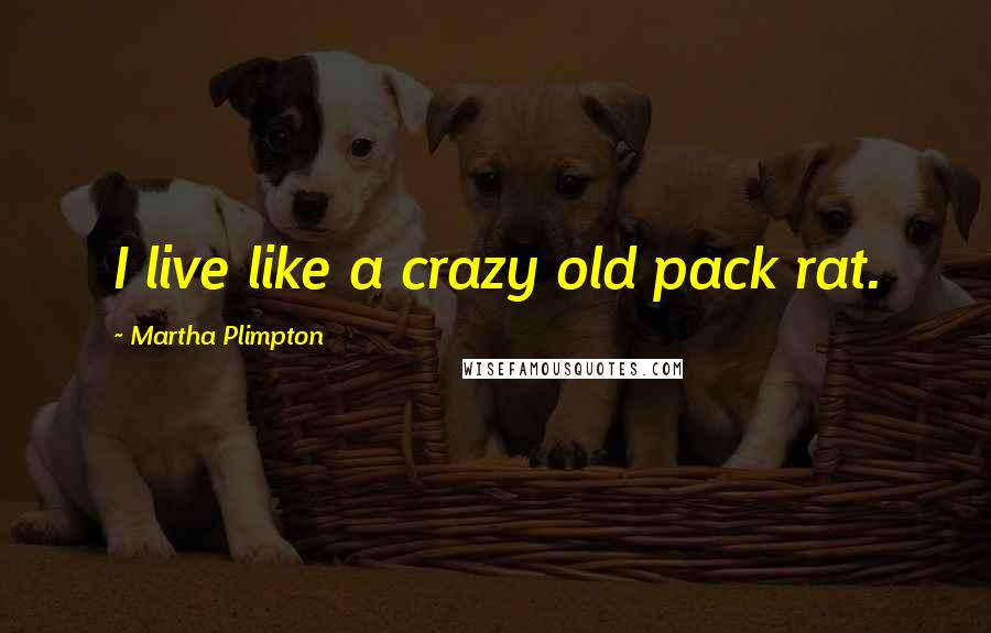 Martha Plimpton Quotes: I live like a crazy old pack rat.