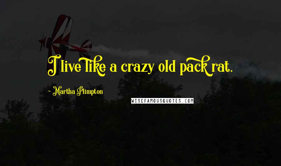 Martha Plimpton Quotes: I live like a crazy old pack rat.