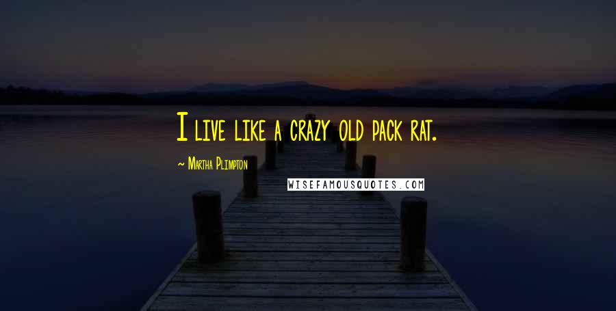 Martha Plimpton Quotes: I live like a crazy old pack rat.