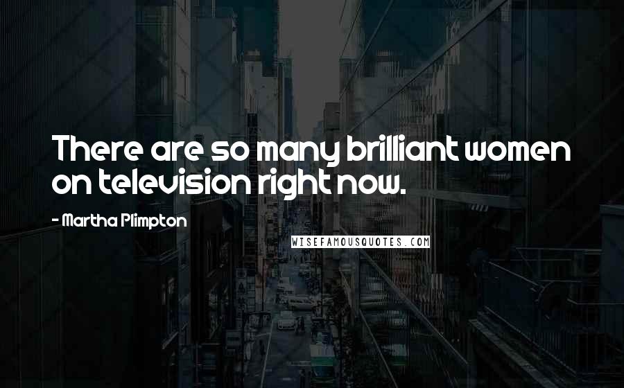 Martha Plimpton Quotes: There are so many brilliant women on television right now.