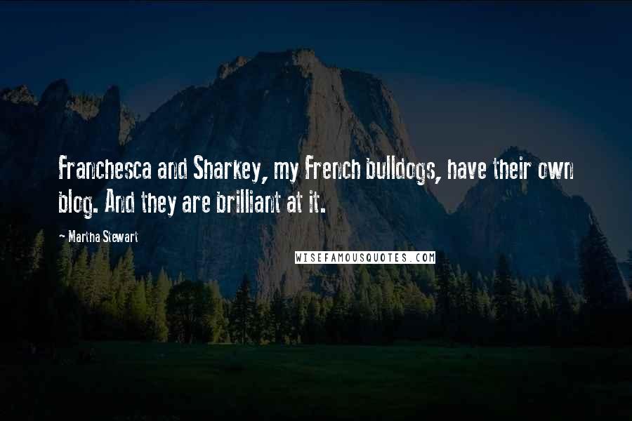 Martha Stewart Quotes: Franchesca and Sharkey, my French bulldogs, have their own blog. And they are brilliant at it.