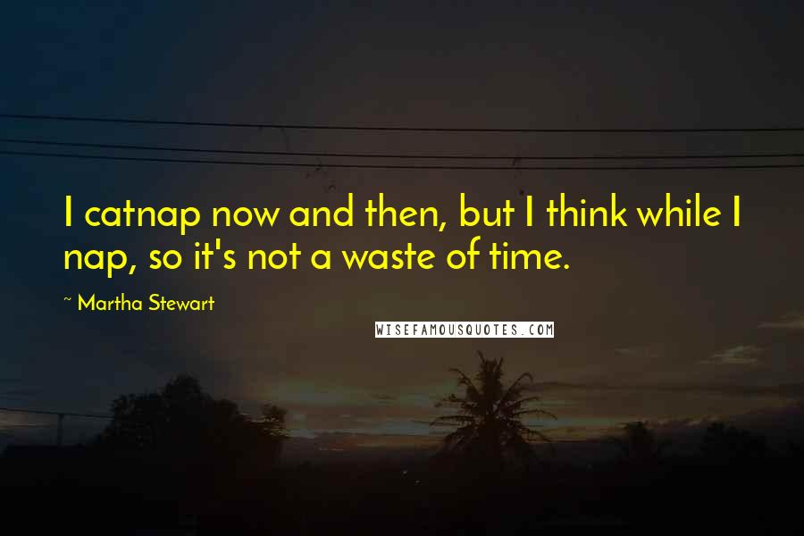 Martha Stewart Quotes: I catnap now and then, but I think while I nap, so it's not a waste of time.