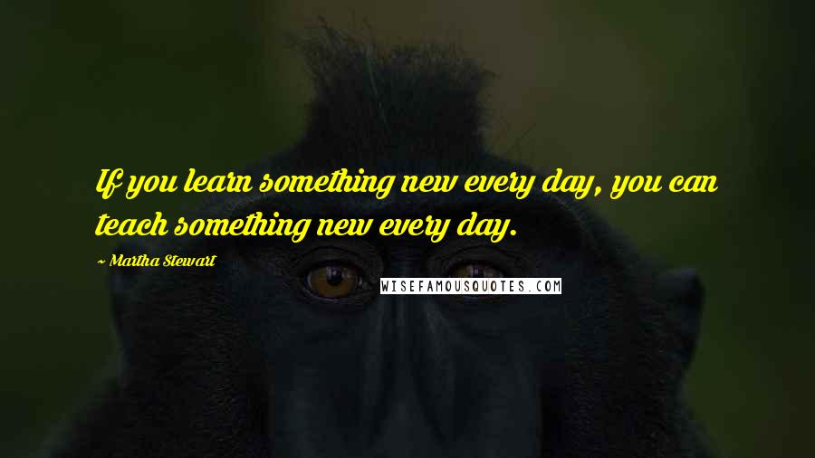 Martha Stewart Quotes: If you learn something new every day, you can teach something new every day.